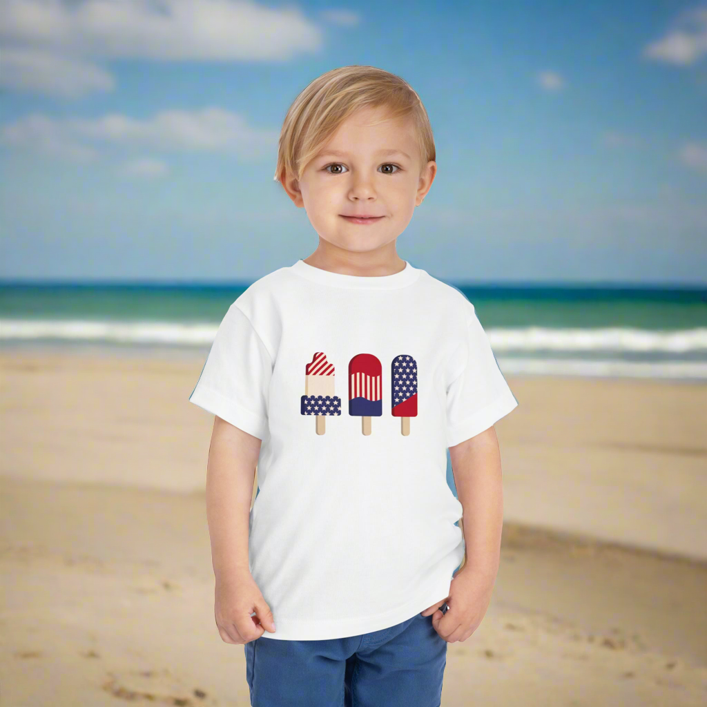 Toddler Red, White & Blue Popsicle •T-shirt | Wyatt & Stella