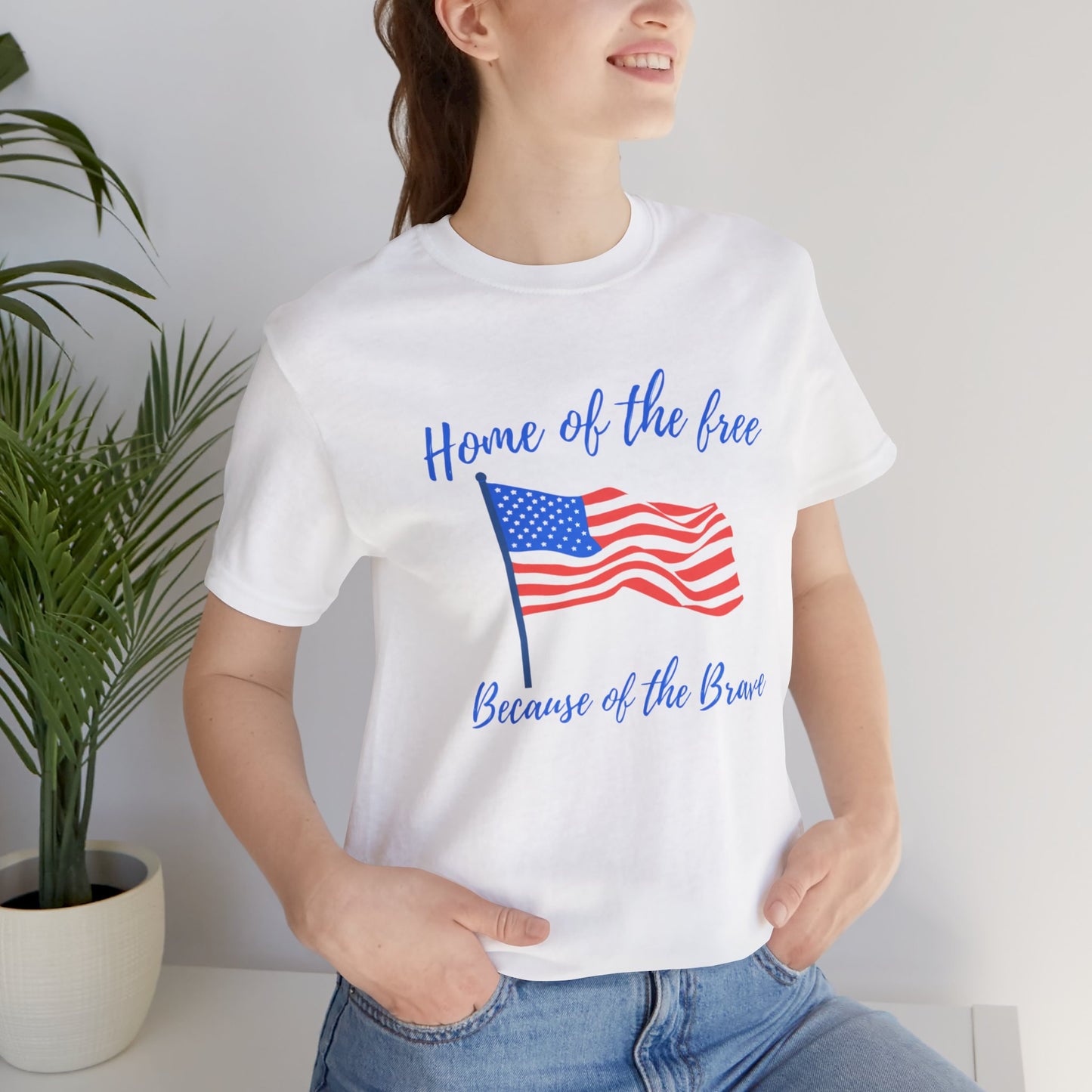 Red, White & Blue - Home of the free Because of the Brave • T-shirt • Express Delivery available | Wyatt & Stella