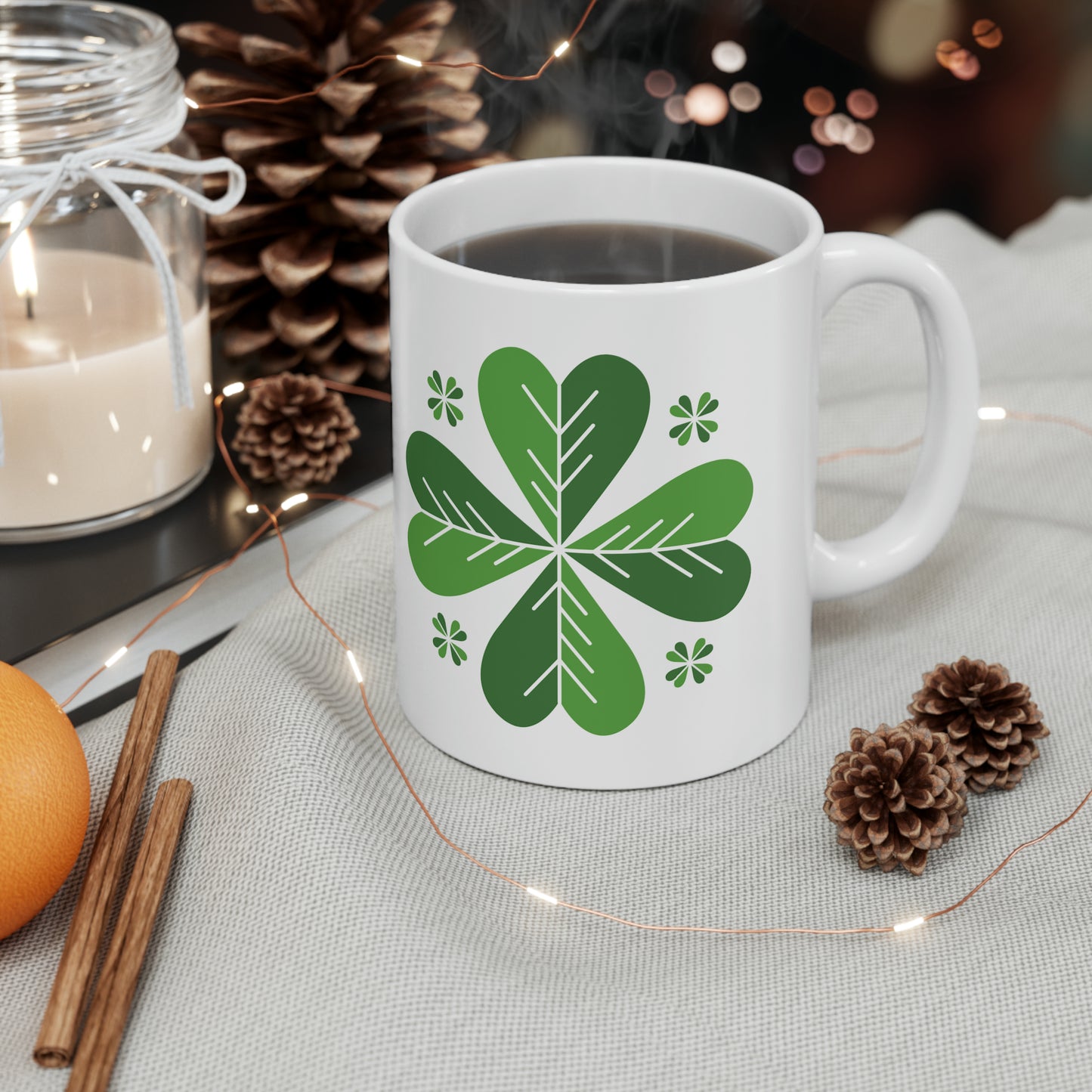 Four-Leaf Clover St. Patrick’s Day Mug (11 oz)