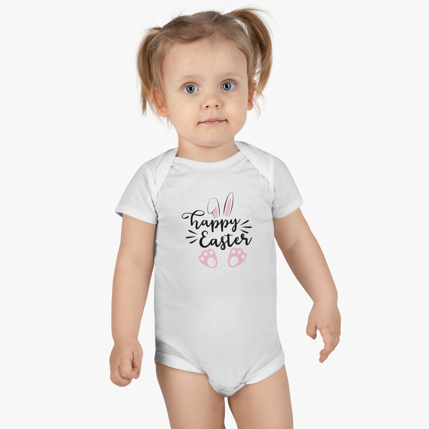 Happy Easter Bunny Baby Short Sleeve Onesie