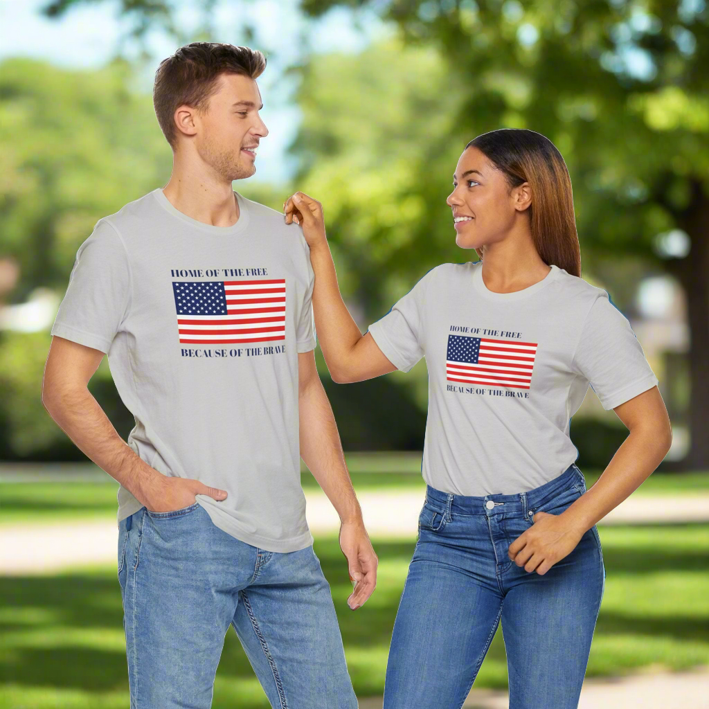 Red, White & Blue • Home of the free Because of the Brave • T-shirt • Express Delivery available | Wyatt & Stella