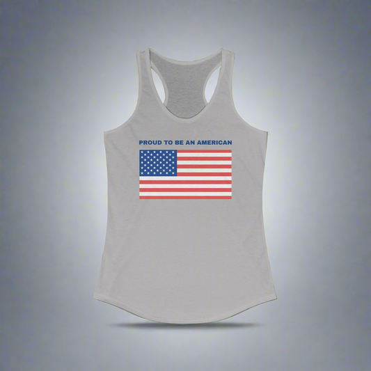 Women's American Flag Tank-Top Proud to be an American with an American flag tank top sizes S to 2XL