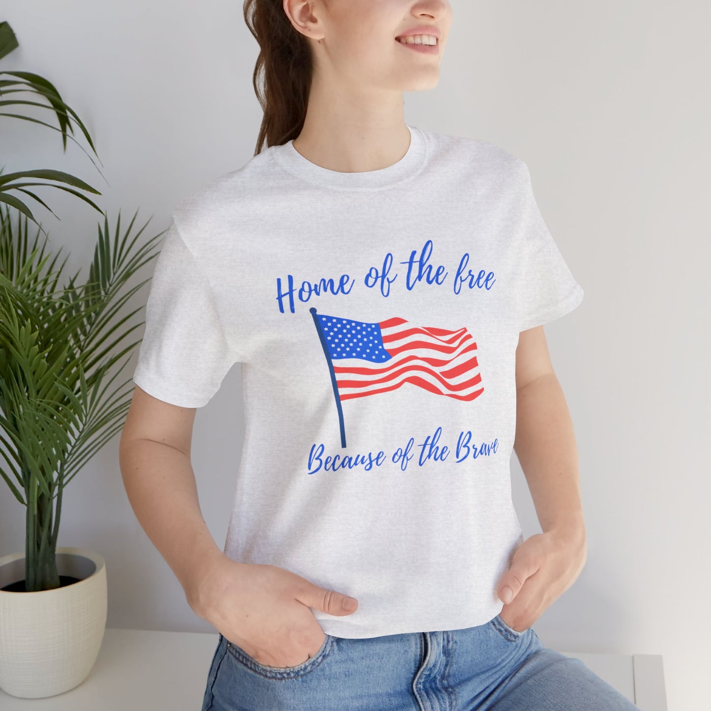 Red, White & Blue - Home of the free Because of the Brave • T-shirt • Express Delivery available | Wyatt & Stella