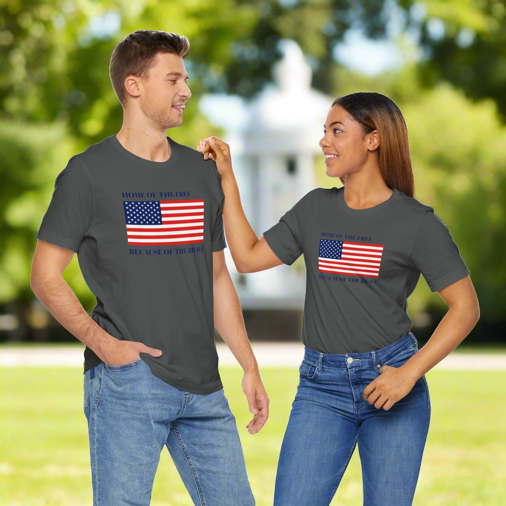 Red, White & Blue • Home of the free Because of the Brave • T-shirt • Express Delivery available | Wyatt & Stella