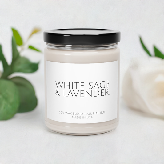 White Sage & Lavender Candle - 9 ounces 